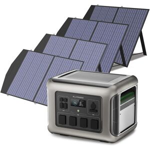 Allpowers - Portable Power Station Solar Generator 2016Wh LiFePO4 with 4Pcs 100W Solar Panel for rv, Home Backup, Emergency, Outdoor Camping R2500