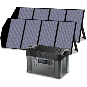 Power Station 1500Wh 2400W Solar Generator with 2Pcs 140W Solar Panel for Emergency Outdoor Allpowers S2000 pro