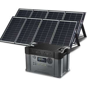 Allpowers - Power Station 1500Wh 2400W Solar Generator with 2Pcs 200W Monocrystalline Solar Panel for Emergency Outdoor S2000 pro