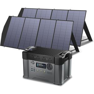 Power Station 1500Wh 2400W Solar Generator with 2Pcs 200W Solar Panel for Emergency Outdoor Allpowers S2000 pro