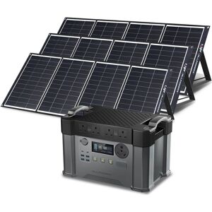 Allpowers - Power Station 1500Wh 2400W Solar Generator with 3Pcs 200W Monocrystalline Solar Panel for Emergency Outdoor S2000 pro