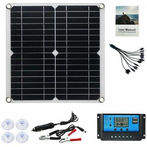 12W Mono Photovoltaic Solar Panel Module 100A Controller for Car Caravan Home Garden Battery Charger Denuotop