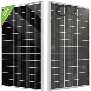 Eco-worthy - 120W 12V Mono Bifacial Solar Panel High Efficiency for Home rv Caravan Marine Trailer Camper Van Off grid