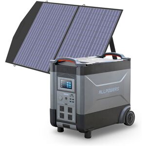 Allpowers - Home Battery Power Station LiFePO4 3600Wh-21600Wh, Voice Control With 100W Solar Panel For Home Backup Outdoor R4000