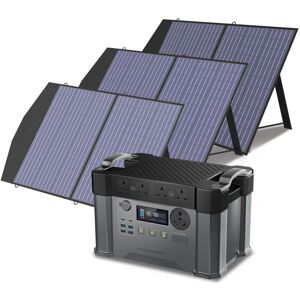 Allpowers - mppt Solar Generator S2000 Pro, 2400W 1500wh Portable Power Station with 2Pcs 100W Folable Solar Panels Included, Solar Mobile Battery