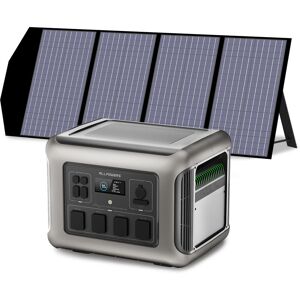 Portable Power Station Solar Generator 2016Wh LiFePO4 with 140W Solar Panel for RV, Home Backup, Emergency, Outdoor Camping Allpowers R2500