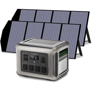 Allpowers - Portable Power Station Solar Generator 2016Wh LiFePO4 with 2Pcs 140W Solar Panel for rv, Home Backup, Emergency, Outdoor Camping R2500