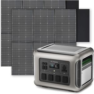 Allpowers - Portable Power Station Solar Generator 2016Wh LiFePO4 with 2Pcs 600W Solar Panel for rv, Home Backup, Emergency, Outdoor Camping R2500