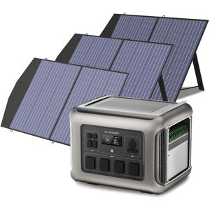 Allpowers - Portable Power Station Solar Generator 2016Wh LiFePO4 with 3Pcs 100W Solar Panel for rv, Home Backup, Emergency, Outdoor Camping R2500