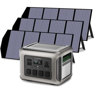 Allpowers - Portable Power Station Solar Generator 2016Wh LiFePO4 with 3Pcs 140W Solar Panel for rv, Home Backup, Emergency, Outdoor Camping R2500