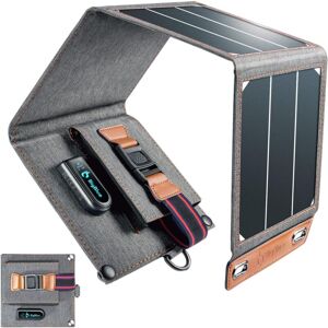 Wddnaot - 14W Portable Solar Panel, Ultra Light, usb Port (5V/2.4A), IPX4, SunPower Foldable Solar Charger for All Outdoor Activities