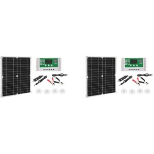 Tlily - 2X 12W Solar Panel Kit 50A 12V Battery Charger with Controller Caravan Boat