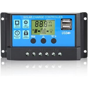 AIPERQ PWM 12V/24V 30A Solar Panel Charge Controller LCD Display Dual USB Port