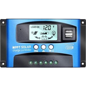 Sollbry - 40A Solar Panel Charge Controller Auto Focus Monitoring 12V 24V with Dual usb Port lcd Display Wanderer