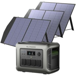 ALLPOWERS R1500 lite Portable Power Station with 3 x 100W Solar Panels, 1056Wh LiFePO4 Battery, 1600W ac Outlets (3200W Max), 100W usbc, 15ms ups, Fast Charge ALLPOWERS R1500 lite Portable Power Station with 3 x 100W Solar Panels, 1056Wh LiFePO4 Battery, 1600W ac Outlets (3200W Max), 100W usbc, 15ms ups, Fast Charge