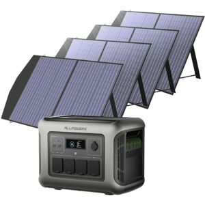 Allpowers - R1500 lite Portable Power Station with 4 x 100W Solar Panels, 1056Wh LiFePO4 Battery, 1600W ac Outlets (3200W Max), 100W usbc, 15ms ups, Allpowers - R1500 lite Portable Power Station with 4 x 100W Solar Panels, 1056Wh LiFePO4 Battery, 1600W ac Outlets (3200W Max), 100W usbc, 15ms ups,
