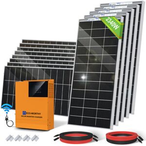 Eco-worthy - 2340W Solar Panel Kit with 5000W 48V Pure Sine Wave Solar All-in-One Inverter-Controller for Shed Cabin Home Garden Cabin Camper rv Eco-worthy - 2340W Solar Panel Kit with 5000W 48V Pure Sine Wave Solar All-in-One Inverter-Controller for Shed Cabin Home Garden Cabin Camper rv