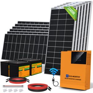 Eco-worthy - 2340W Solar Panel Kit with 5000W 48V Pure Sine Wave Solar All-in-One Inverter-Controller,100Ah 24V Lithium Battery for Shed Cabin Home Eco-worthy - 2340W Solar Panel Kit with 5000W 48V Pure Sine Wave Solar All-in-One Inverter-Controller,100Ah 24V Lithium Battery for Shed Cabin Home
