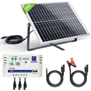 ECO-WORTHY Solar Panel Kit 25W 18V Mono Solar PV Panel 25W with 10A Controller for Car RV Home Battery Charging ECO-WORTHY Solar Panel Kit 25W 18V Mono Solar PV Panel 25W with 10A Controller for Car RV Home Battery Charging