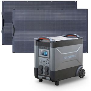 Allpowers - Home Battery Power Station LiFePO4 3600Wh, Voice Control With 2Pcs 200W Flexible Monocrystalline Solar Panel For Home Backup Outdoor R4000 Allpowers - Home Battery Power Station LiFePO4 3600Wh, Voice Control With 2Pcs 200W Flexible Monocrystalline Solar Panel For Home Backup Outdoor R4000