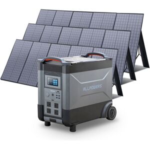 Allpowers - Home Battery Power Station LiFePO4 3600Wh, Voice Control With 3Pcs 400W Solar Panel For Home Backup Outdoor R4000 Allpowers - Home Battery Power Station LiFePO4 3600Wh, Voice Control With 3Pcs 400W Solar Panel For Home Backup Outdoor R4000