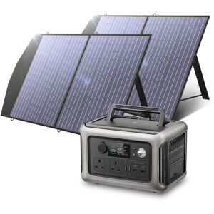 Allpowers - R600 600W Portable Power Station, 299Wh LiFeP04 Battery, Solar Generator with 2Pcs 100W Foldable Solar Panel Included for Outdoor Camping Allpowers - R600 600W Portable Power Station, 299Wh LiFeP04 Battery, Solar Generator with 2Pcs 100W Foldable Solar Panel Included for Outdoor Camping