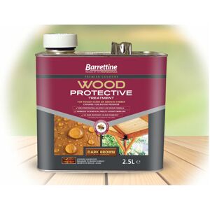 Wood Protective Treatment Paint - Dark Brown - 2.5L - Dark Brown - Barrettine