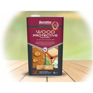 Wood Protective Treatment Paint - Clear - 5L - Clear - Barrettine