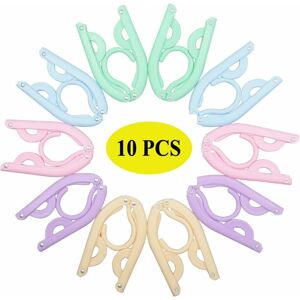 LANGRAY 10 pcs Travel Hangers Folding Hangers Portable Clothes Hangers Foldable, Non-Slip, Lightweight for Home and Trave