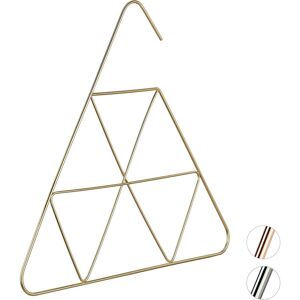 Set of 1 Relaxdays Scarf Hanger, Chic Design, Hanger for Accessories, Belts & Ties, 3mm Thin, Compact, Metal, Gold