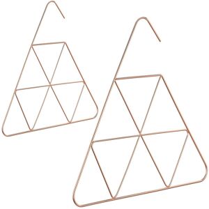 Set of 2 Relaxdays Scarf Hangers, Chic Design, Hanger for Accessories, Belts & Ties, 3mm Thin, Compact, Metal, Copper