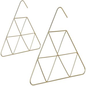 Set of 2 Relaxdays Scarf Hangers, Chic Design, Hanger for Accessories, Belts & Ties, 3mm Thin, Compact, Metal, Gold