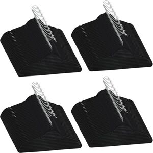 Vidaxl - 100 pcs Clothes Hanger Set Anti-slip Black Velvet Black