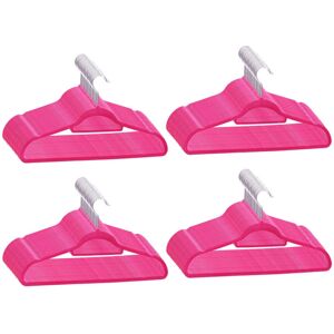 Vidaxl - 100 pcs Clothes Hanger Set Anti-slip Pink Velvet Pink