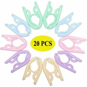 LANGRAY 20 pcs Travel Hangers Folding Hangers Folding Portable Hangers, Non-slip, Lightweight for Home and Travel (Random Color)