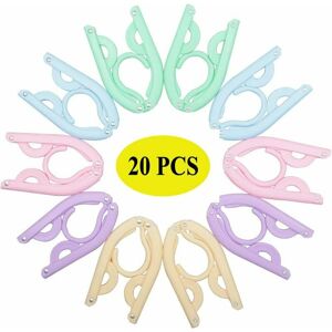 HOOPZI 20 PCS Travel Hangers Folding Hangers Portable Clothes Hangers Foldable, Non-Slip, Lightweight for Home and Travel