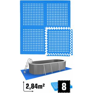 eyepower 2.8 m² Swimming Pool Mats - 8 Protective Foam Tiles 62x62 - Outdoor Floor Pads - blau