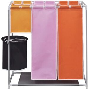 Berkfield Home - 3-Section Laundry Sorter Hamper with a Washing Bin