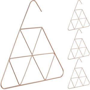 Set of 4 Relaxdays Scarf Hangers, Chic Design, Hanger for Accessories, Belts & Ties, 3mm Thin, Compact, Metal, Copper