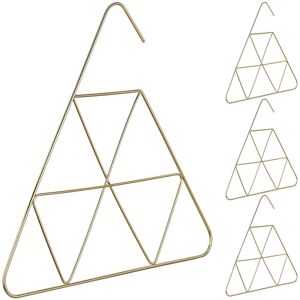 Set of 4 Relaxdays Scarf Hangers, Chic Design, Hanger for Accessories, Belts & Ties, 3mm Thin, Compact, Metal, Gold