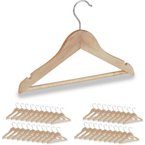 Childrens Coat Hangers, Set of 40, Pants Rail, Shirt, 360 Swivel Hooks, Kids', Girls & Boys, Wooden, Natural - Relaxdays