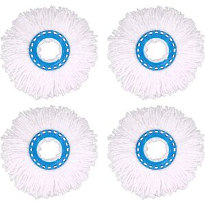 AOUGO 4Pcs Microfiber Mop Heads, Round Replacement Mop Heads 360 Rotation Mop Heads for Floor Cleaning (Diameter 16cm)