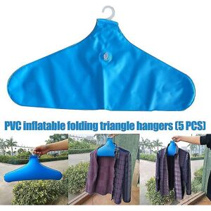 Denuotop - 5 Pcs Pvc Inflatable Clothes Hanger Rack Foldable Non Slip Travel Portable Coat