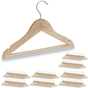 Childrens Coat Hangers, Set of 80, Pants Rail, Shirt, 360 Swivel Hooks, Kids', Girls & Boys, Wooden, Natural - Relaxdays