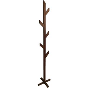 Decorotika - Arbrano Handmade Natural Solid Wood Coat And Hat Rack Wooden Rack Coat Stand Hat Stand - Dark - Dark