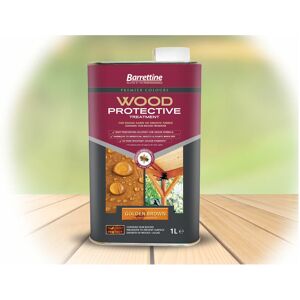 Barrettine - Wood Protective Treatment Paint - Golden Brown - 1L - Golden Brown