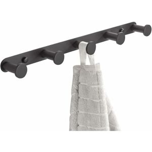 Groofoo - Black finish Wall coat hook with 5 hooks Coat door towel hanging clothes accessory kitchen kitchen bathroom