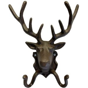 Selections - Cast Iron Stag Head Wall Coat Hook Rack