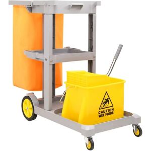 Cleaning Trolley with Mop Bucket Polypropylene Vidaxl Grey