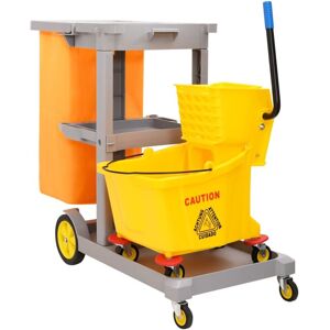 Cleaning Trolley with Mop Bucket Polypropylene Vidaxl Grey